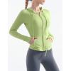 image:imageFlygo Womens Lightweight Full Zip Hoodie Jacket Slim Fit Sportswear Hooded Running Track Workout JacketGreen