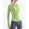 image:imageFlygo Womens Lightweight Full Zip Hoodie Jacket Slim Fit Sportswear Hooded Running Track Workout JacketGreen
