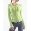 image:imageFlygo Womens Lightweight Full Zip Hoodie Jacket Slim Fit Sportswear Hooded Running Track Workout JacketGreen