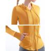 image:imageFlygo Womens Lightweight Full Zip Hoodie Jacket Slim Fit Sportswear Hooded Running Track Workout JacketYellow