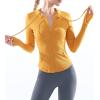 image:imageFlygo Womens Lightweight Full Zip Hoodie Jacket Slim Fit Sportswear Hooded Running Track Workout JacketYellow