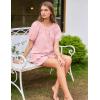 image:imageFlygo Womens Pajamas Set 2 Piece Cotton Ruffle Pj Lounge Sets Cute Puff Sleeve Babydoll Top Shorts Sleepwear Summer OutfitsPink