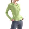 image:imageFlygo Womens Lightweight Full Zip Hoodie Jacket Slim Fit Sportswear Hooded Running Track Workout JacketGreen