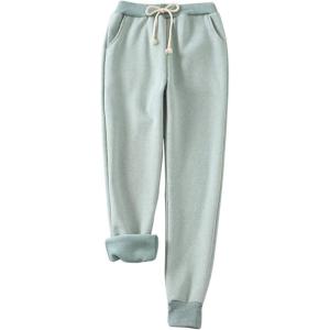 image:imageFlygo Womens Fleece Joggers Pants ClosedBottom Tapered Workout Running Active SweatpantsBea Green