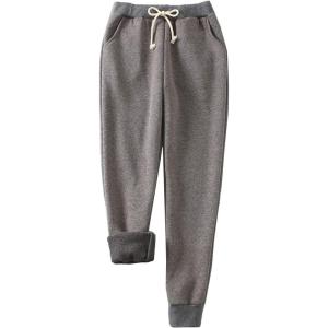 image:imageFlygo Womens Fleece Joggers Pants ClosedBottom Tapered Workout Running Active SweatpantsDark Grey