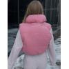 image:imageFlygo Womens Cropped Puffer Vest Jacket Sleeveless Full Zip Quilted Warm Down CoatPink