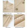 image:imageFlygo Boys Summer 2 Piece Beach Outfits Casual Short Sleeve Button Down Shirts and Shorts Vacation Outfit Textured SetsKhaki