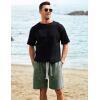 image:imageFlygo Mens 3 Pack Athletic Sweat Shorts Acid Washed Cotton Elastic Waist Drawstring Gym Workout Jogger Pants with PocketsBlackdarkgreyarmygreen
