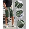 image:imageFlygo Mens 3 Pack Athletic Sweat Shorts Acid Washed Cotton Elastic Waist Drawstring Gym Workout Jogger Pants with PocketsBlackdarkgreyarmygreen