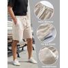 image:imageFlygo Mens 3 Pack Athletic Sweat Shorts Acid Washed Cotton Elastic Waist Drawstring Gym Workout Jogger Pants with PocketsBlackdarkgreybeige