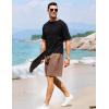 image:imageFlygo Mens 3 Pack Athletic Sweat Shorts Acid Washed Cotton Elastic Waist Drawstring Gym Workout Jogger Pants with PocketsBlackdarkgreycoffee