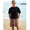 image:imageFlygo Mens 3 Pack Athletic Sweat Shorts Acid Washed Cotton Elastic Waist Drawstring Gym Workout Jogger Pants with PocketsBlackdarkgreycoffee