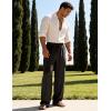 image:imageFlygo Mens Casual Pants Straight Wide Leg Open Bottom Relaxed Fit Pants Elastic Waist Drawstring Trousers with PocketsCoffee
