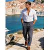 image:imageFlygo Mens Casual Pants Straight Wide Leg Open Bottom Relaxed Fit Pants Elastic Waist Drawstring Trousers with PocketsDarkgrey