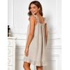 image:imageFlygo Nightgowns for Women Cotton Ruffle Sleepwear House Dresses Striped Sleeveless Night Gown Sleep Dress with PocketsBrown