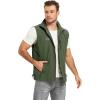 image:imageFlygo Mens Lightweight Casual Vest Summer Outdoor Sleeveless Travel Hiking Fishing Work Vest Outerwear with Multi Pockets01 Army Green