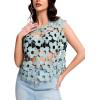 image:imageFlygo Hollow Out Floral Lace Crop Top for Women 2026 Trendy Oversized Sleeveless Crochet Vest Coverup Y2K Going Out TopsLight Green