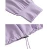 image:imageFlygo Womens Cropped Hoodie Long Sleeve Pullover Hooded Sweatshirt Loose Crop TopPurple