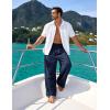 image:imageFlygo Linen Pants Men Casual Wide Leg Baggy Pants Summer Cotton Elastic Waist Yoga Beach TrousersNavy