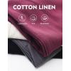 image:imageFlygo Linen Pants Men Casual Wide Leg Baggy Pants Summer Cotton Elastic Waist Yoga Beach TrousersWine Red