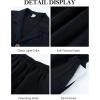 image:imageFlygo Mens 2 Piece Summer Short Sets Beach Vacation Texture Outfits Short Sleeve Button Down Shirts Shorts Loungewear SetBlack
