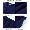 image:imageFlygo Mens 2 Piece Summer Short Sets Beach Vacation Texture Outfits Short Sleeve Button Down Shirts Shorts Loungewear SetNavy