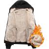image:imageFlygo Mens Casual Fleece Sherpa Lined Hoodies Thicken Zipper Sweatshirt JacketGrey