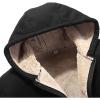 image:imageFlygo Mens Casual Fleece Sherpa Lined Hoodies Thicken Zipper Sweatshirt JacketGrey