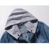 image:imageFlygo Mens Casual Full Zip Moto Denim Jean Jacket Coat with Detachable Hooded Blue Xsmall