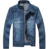 image:imageFlygo Mens Casual Full Zip Moto Denim Jean Jacket Coat with Detachable Hooded Blue Xsmall