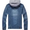 image:imageFlygo Mens Casual Full Zip Moto Denim Jean Jacket Coat with Detachable Hooded Blue Xsmall