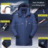 image:imageFlygo Mens Fleece Lined 3 in 1 Windproof Waterproof Rain JacketGrey