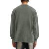 image:imageFlygo Mens Oversized Sweatshirts Athletic Acid Washed Cotton Crewneck Long Sleeve Shirts Vintage Unisex Tee TopsArmygreen