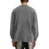 image:imageFlygo Mens Oversized Sweatshirts Athletic Acid Washed Cotton Crewneck Long Sleeve Shirts Vintage Unisex Tee TopsGrey