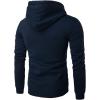 image:imageFlygo Mens Solid Fitted Full Zip Up Hooded Sweatshirt with PocketsNavy