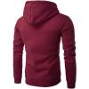 image:imageFlygo Mens Solid Fitted Full Zip Up Hooded Sweatshirt with PocketsWine Red
