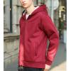 image:imageFlygo Mens Winter Sherpa Lined Zip Up Hoodies Sweatshirt CoatWine Red