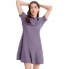 image:imageFlygo Womens Polo Dress Collared Short Sleeve Ruffle Golf Tennis T Shirt Sports Workout Mini Summer Dresses Tunic PiqueDustypurple