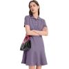 image:imageFlygo Womens Polo Dress Collared Short Sleeve Ruffle Golf Tennis T Shirt Sports Workout Mini Summer Dresses Tunic PiqueDustypurple