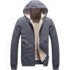 image:imageFlygo Mens Casual Fleece Sherpa Lined Hoodies Thicken Zipper Sweatshirt JacketGrey