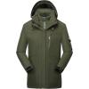 image:imageFlygo Mens Fleece Lined 3 in 1 Windproof Waterproof Rain JacketArmy Green