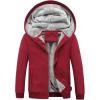 image:imageFlygo Mens Winter Sherpa Lined Zip Up Hoodies Sweatshirt CoatWine Red