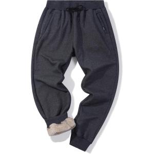 image:imageFlygo Mens Fleece Lined Sweatpants Active Running Winter Fleece Joggers Pants02 Greyelasticized Hem
