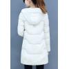 image:imageFlygo Womens Puffer Parka Jacket Thickened Hooded Long Quilted Insulated Warm Coat Medium White