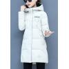 image:imageFlygo Womens Puffer Parka Jacket Thickened Hooded Long Quilted Insulated Warm Coat Medium White