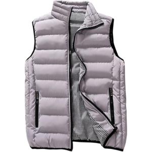 image:imageFlygo Mens Lightweight Warm Down Quilted Puffer Vest Medium Grey