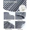 image:imageFlygo Womens Gingham 2 Piece Pajama Sets Cotton Plaid Puff Short Sleeve Ruffle Shirts Cute Lounge Pj Pants Sleepwear OutfitsBlack