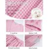 image:imageFlygo Womens Gingham 2 Piece Pajama Sets Cotton Plaid Puff Short Sleeve Ruffle Shirts Cute Lounge Pj Pants Sleepwear OutfitsPink
