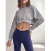 image:imageFlygo Womens Sweatshirts Pullover Tops Drop Shoulder Running Activewear Casual Gym WorkoutGreyL