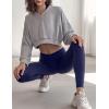image:imageFlygo Womens Sweatshirts Pullover Tops Drop Shoulder Running Activewear Casual Gym WorkoutGreyL